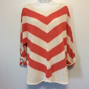 Chico’s Orange Striped Sweater Chico’s Size 2 (12)